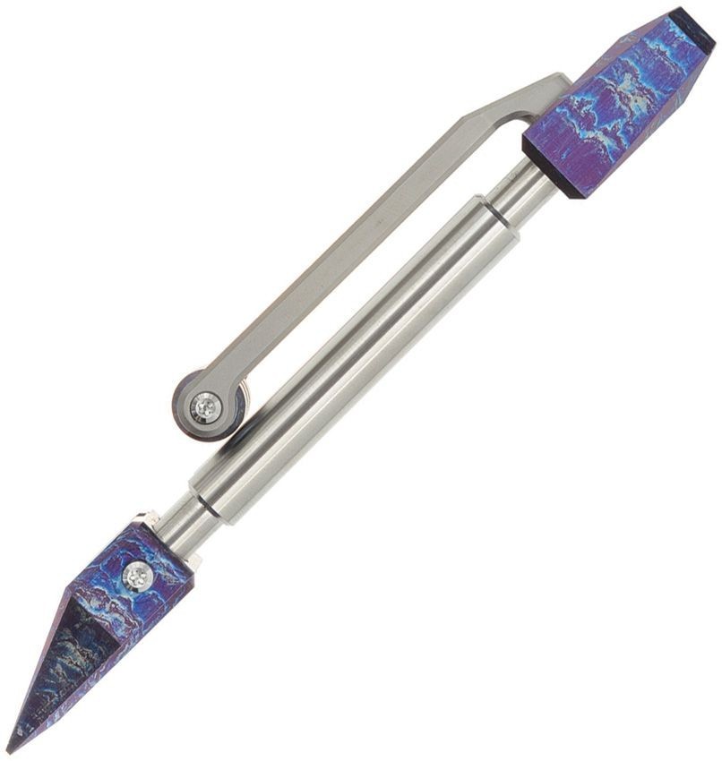 Ketuo Pocket Prybar Lightning Strike Anodized Finish Titanium With Lanyard Loop