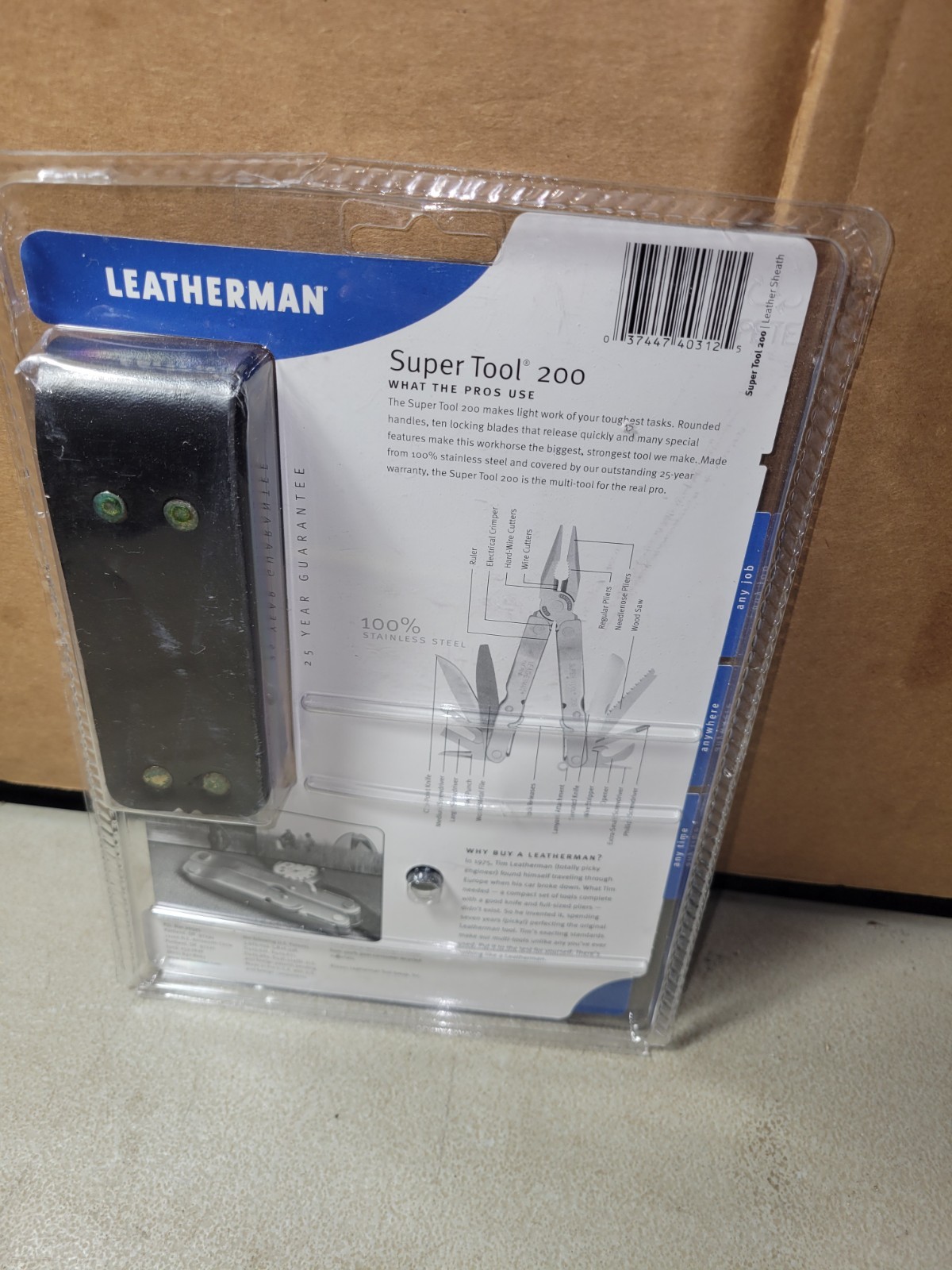 2nd 2001 Leatherman Super Tool 200 unused store display pack multi-tool