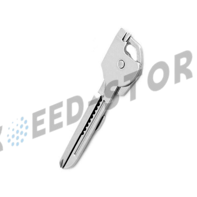 1PCS New 6-in-1 Utili Key Tool Keyring Keychain Multifunction Stainless Steel