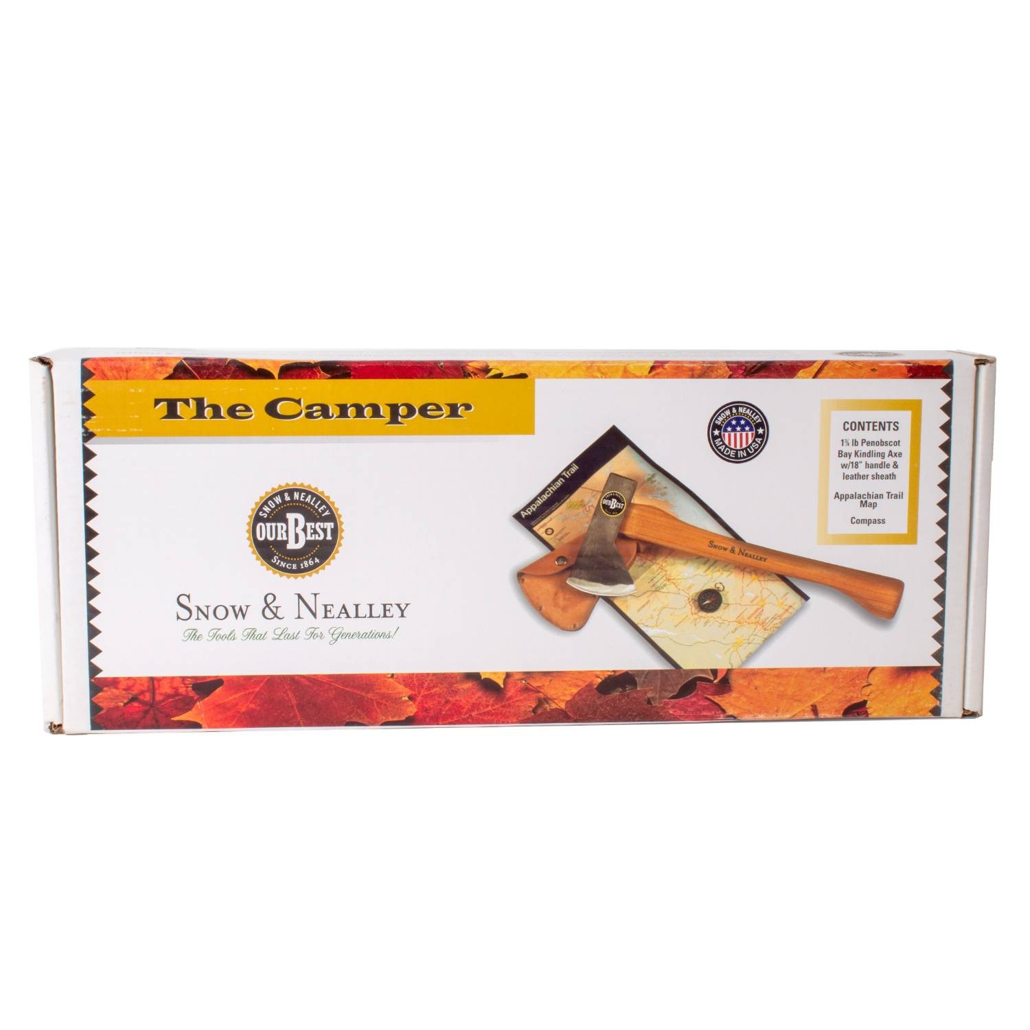 Snow & Nealley Camper Penobscot Bay Axe Boxed Gift Set, Sheath, Compass, and Map
