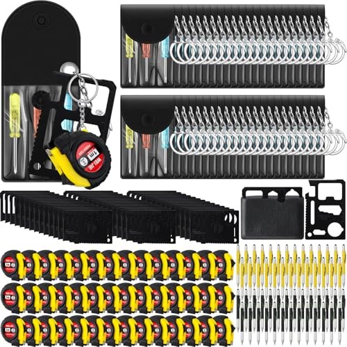 168 Pcs Mini Screwdriver Tape Keychain Set Multitool