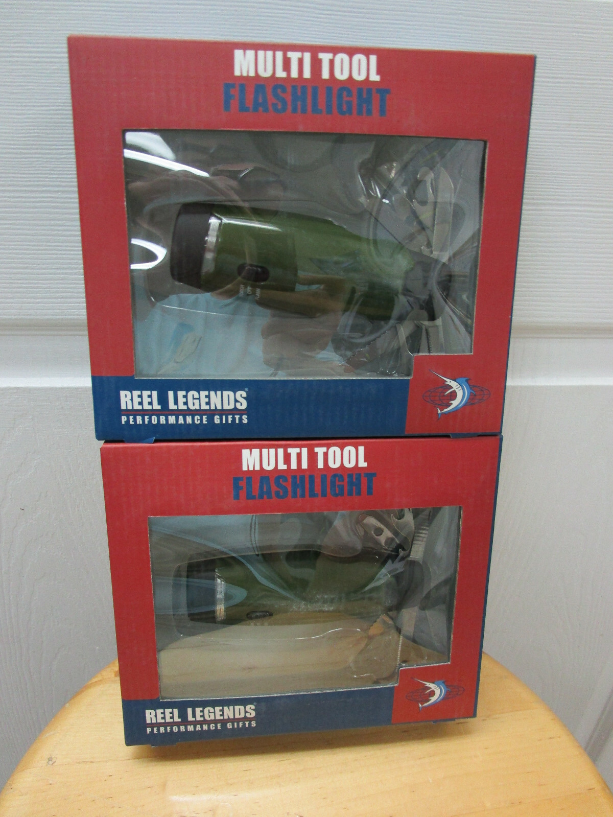 2 x Reel Legends Multi Tool Flashlight, 8 Blade-OD Green (GM0153PBE-300)