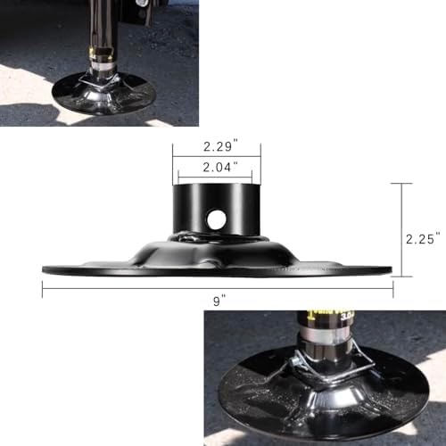 Qty (2) 377962 Replacement Rear Jack Foot Pad with Attachment Pins,9″ Diamete…