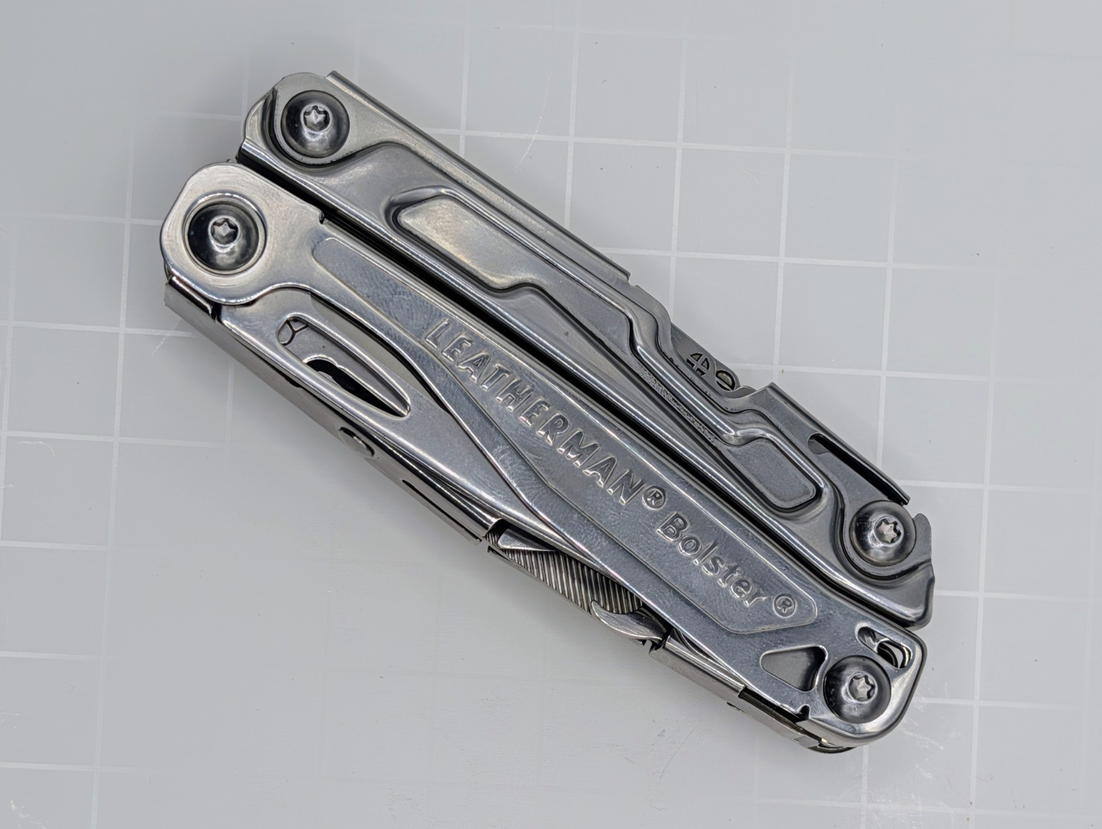 LEATHERMAN BOLSTER 13 TOOL STAINLESS STEEL MULTI-TOOL, EXCELLENT CONDITION!