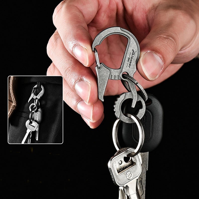 EDC Titanium Alloy Multi tools Personalize Keychain Bottle Opener Outdoor Buckle