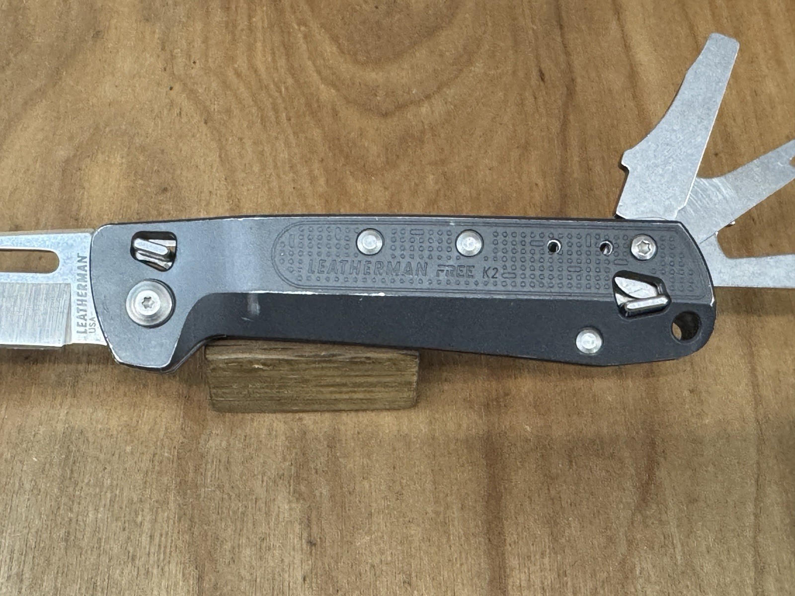 Rare LEATHERMAN FREE K2 Slate Aluminum Handle 7 Tools 420HC Blade USA EXCELLENT!