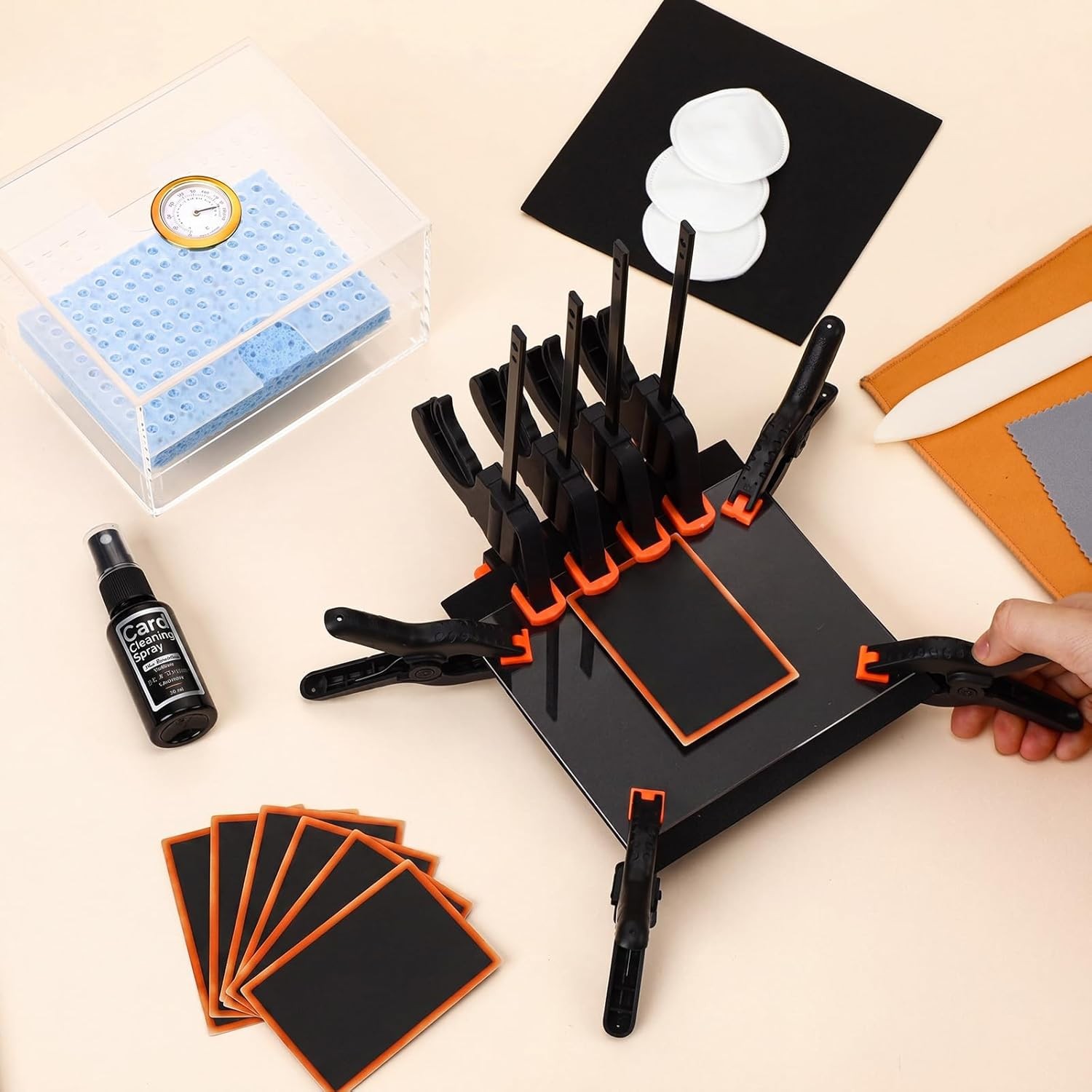 642 Pcs Card Flattening Tool Kit Trading Card Cleaning Care Tool Repair Accessor