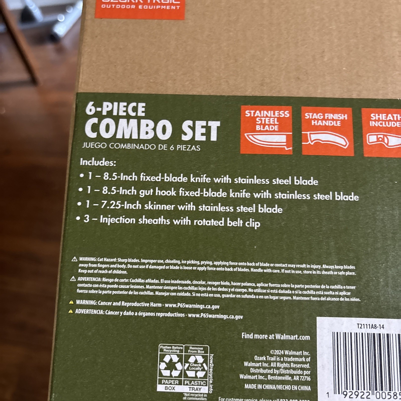 Ozark Trail 6 Piece Knife Combo Set With Sheaths Stainless Steel Outdoor Trail