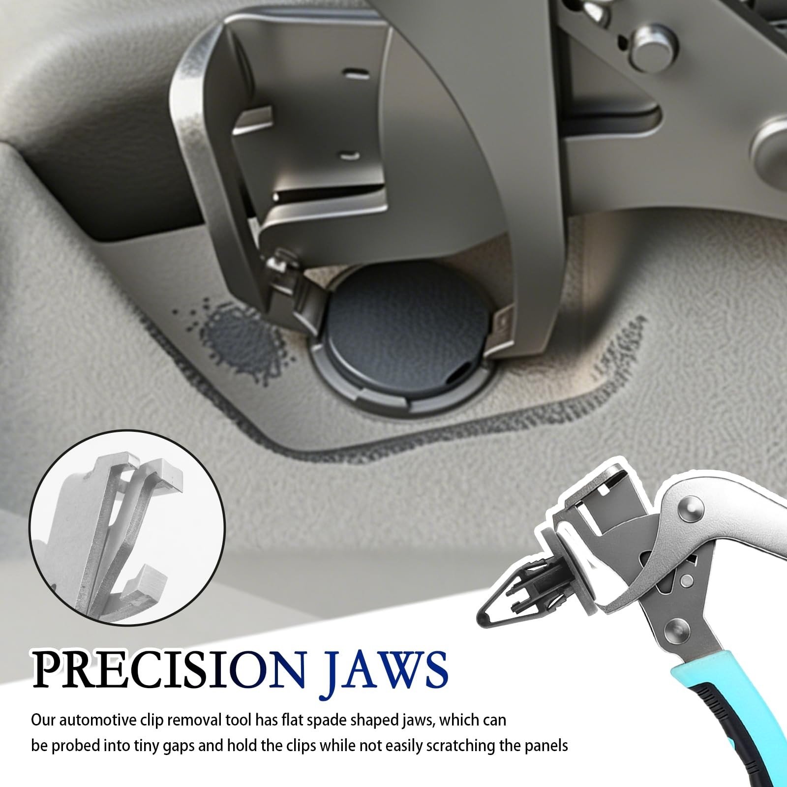 2026 Upgrade Car Clip Pliers,Multi-Function 6.5*5.19*0.45 inch, Silver