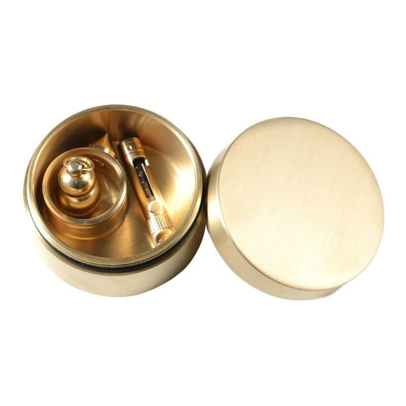 Brass Round Item Container Can Waterproof Circle Metal Storage Tool Box NEW S-XL