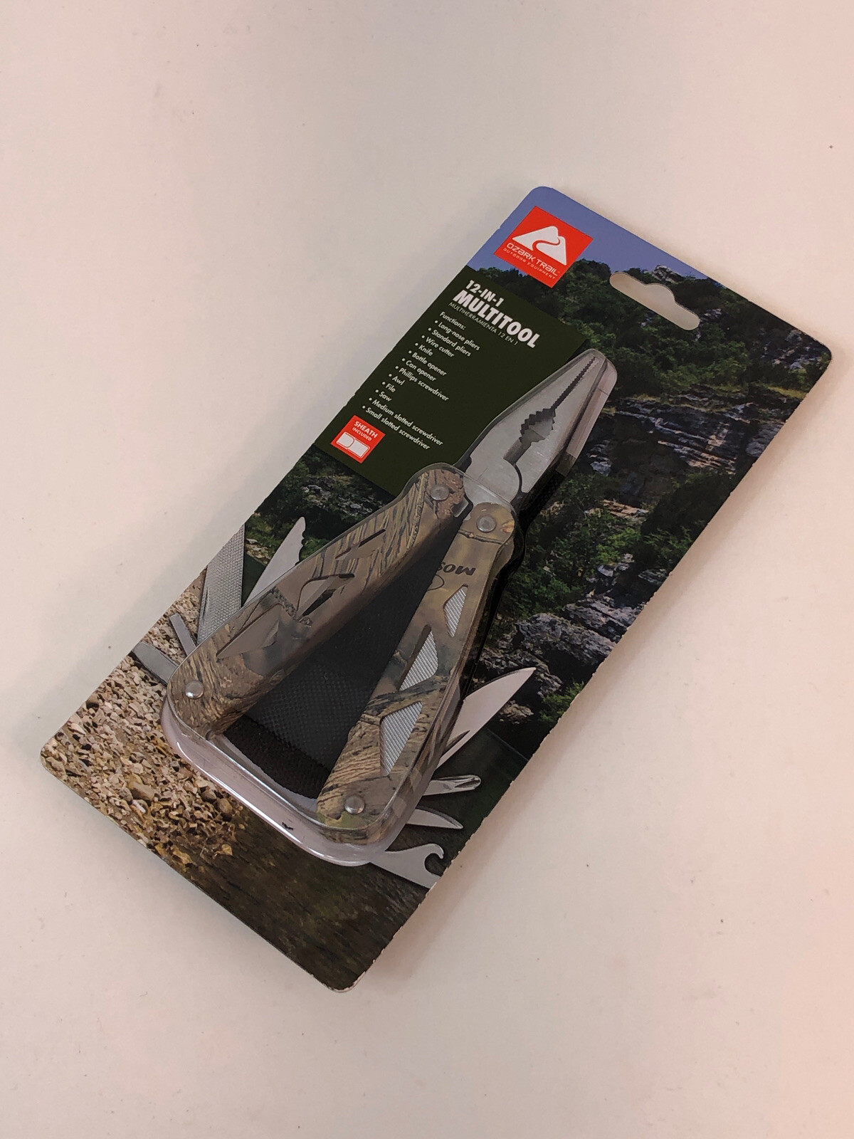 Ozark Trail 12 in 1 Pocket Multi Tool Compact Stainless Outdoor Bugout w Holder