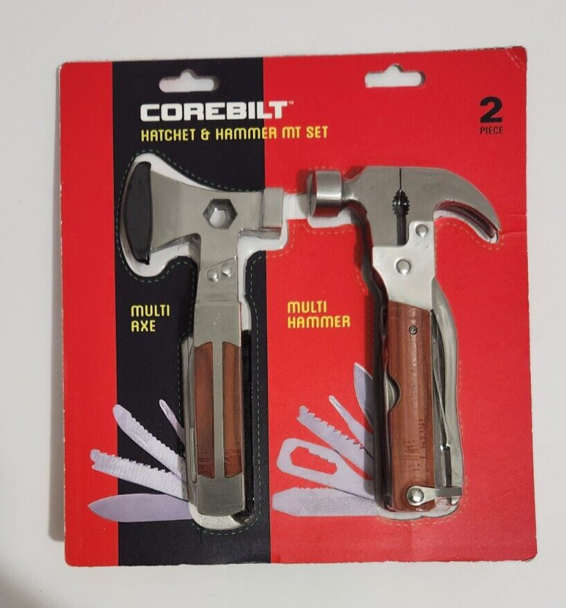Corebilt 2-Pc Multi Tool Set Hatchet & Hammer Emergency Survival Camping Pack
