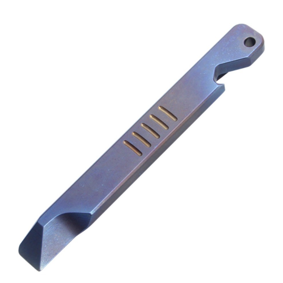 TC4 Titanium Alloy Tactical Pry Bar EDC Multi Tool Heat Blue