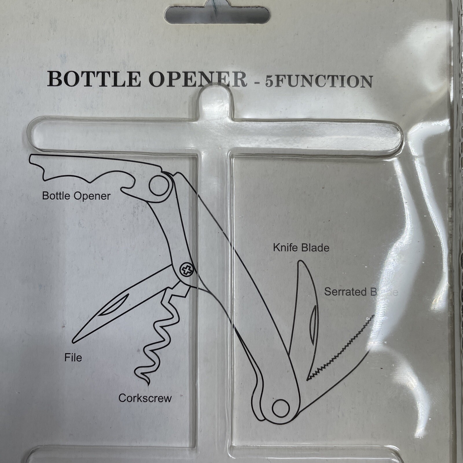 Se Bottle Opener – 5 function Multi Function Can Bottle Opener Folding Pocket