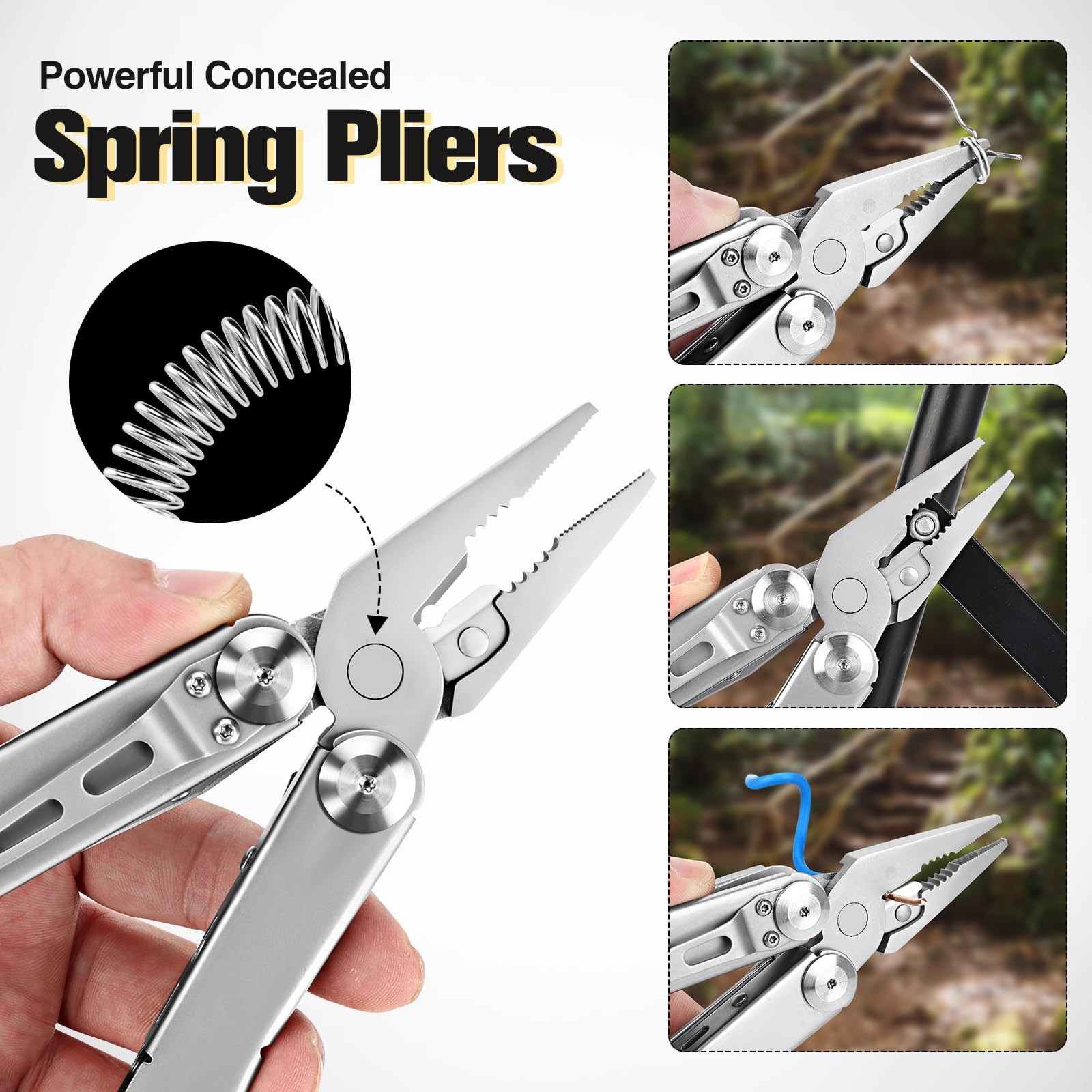 Multitool Pliers, 13 in 1 Multipurpose Plier with Carabiner, ASTM 420 Portabl…