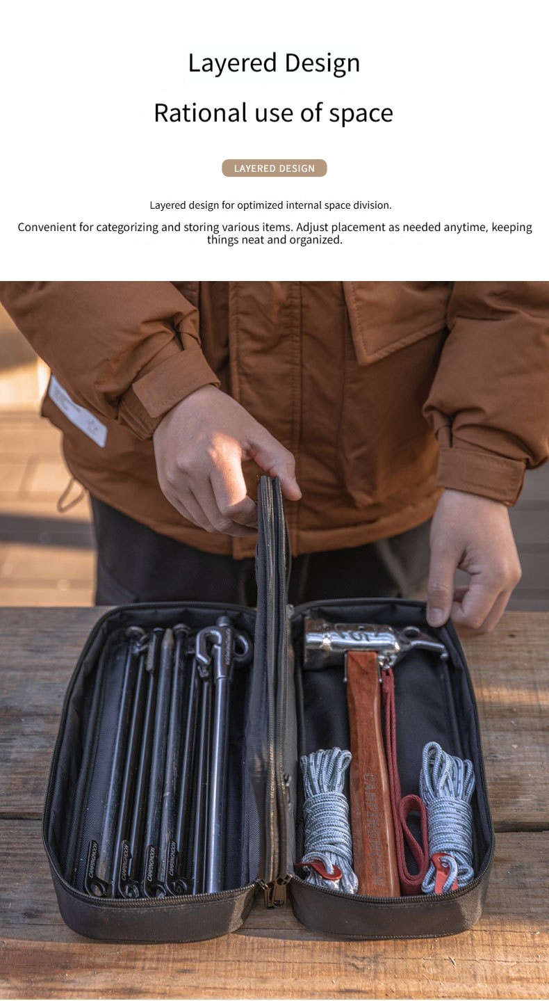 Outdoor camping double-layer thick waterproof multifunctional storage bag
