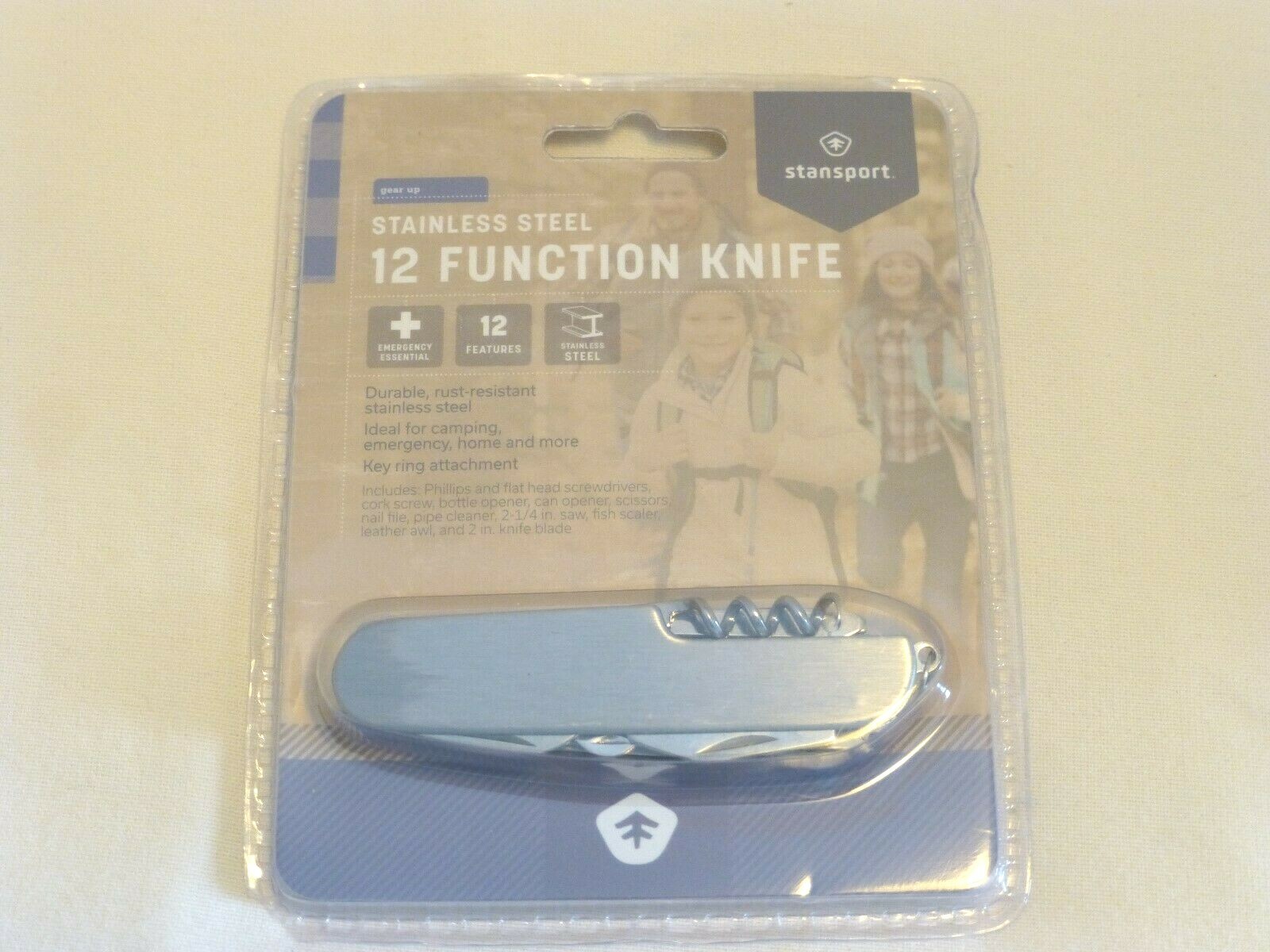 Stansport Stainless Steel 12 function knife NEW key ring attachment camping home