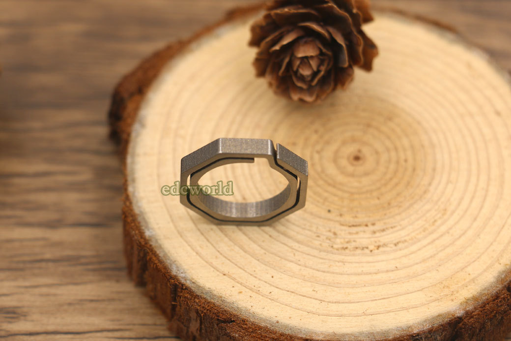 3pcs EDC Titanium Ti Key Chain Concise Octagon Key Ring Outdoor Tool YSQ03S