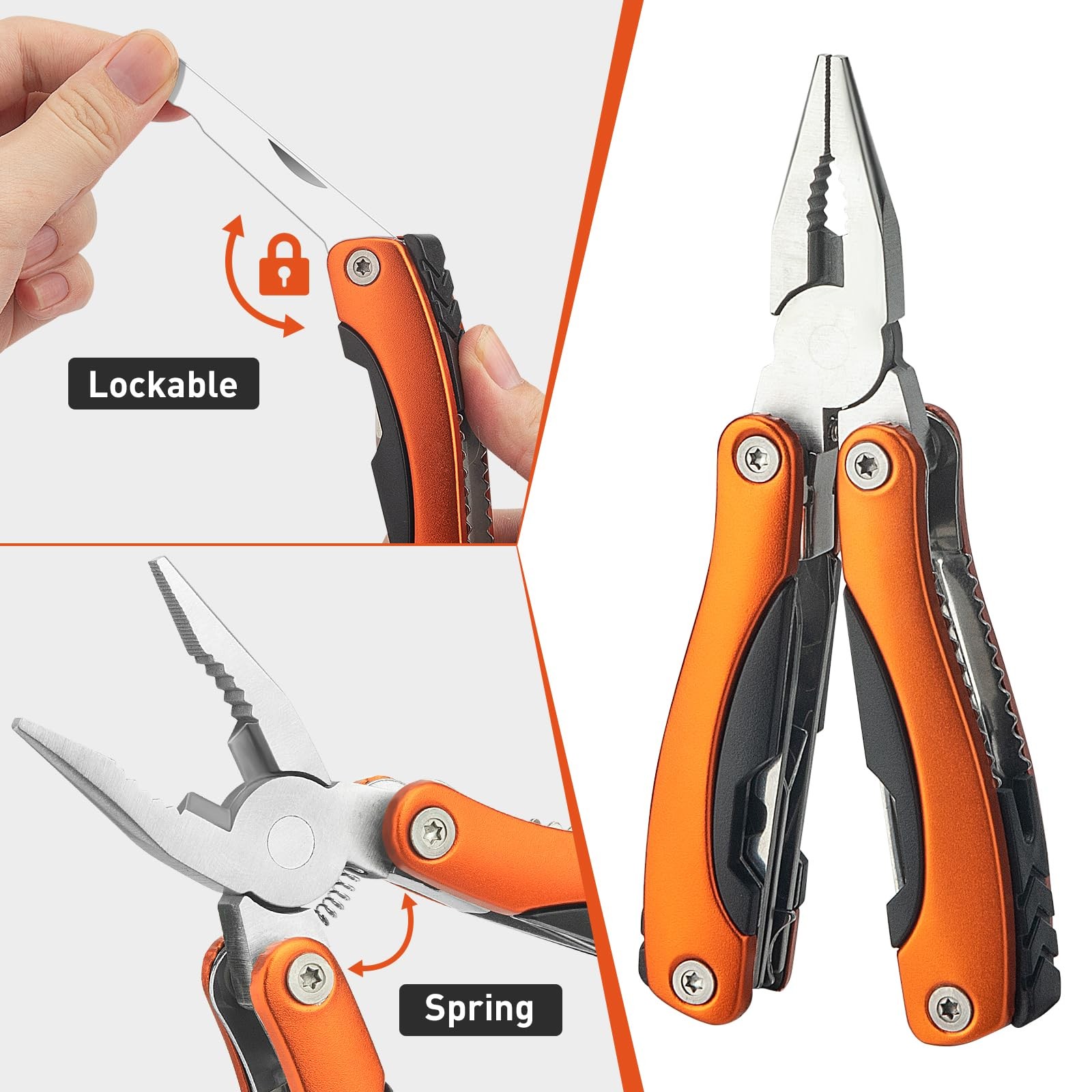 Needle Nose Pliers, Multi Tool, Hiking Essentials, Fathers Gifts, Pocket Knif…