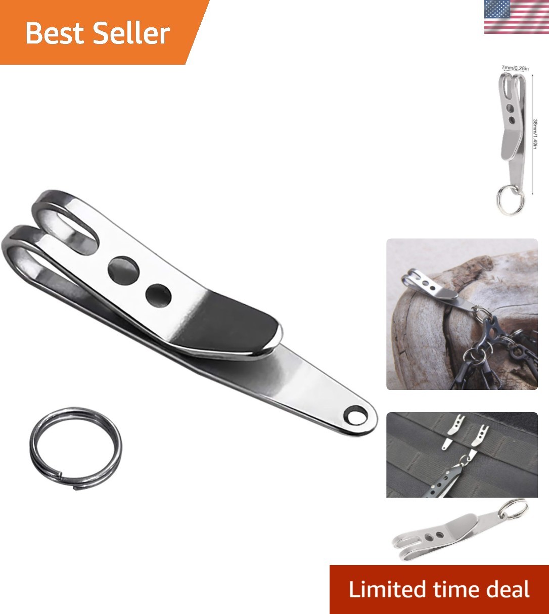 Deep Carry Pocket Clip Nano2 Pack, Stainless Steel Multi-Purpose Suspension C…