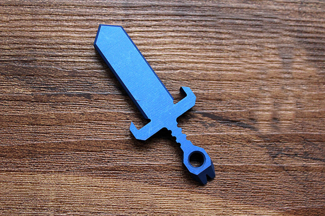 Titanium Alloy Necklace Pendant Crowbar Zipper Head outdoor Keychain EDC Tool