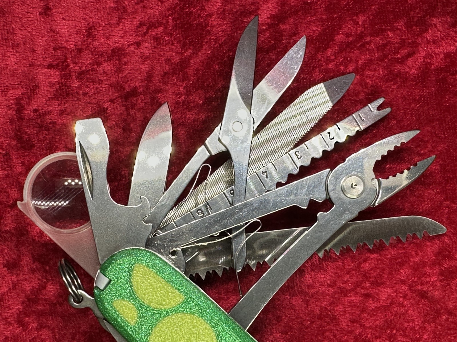 Victorinox SwissChamp Custom Green w/Yellow Dots Scales Swiss Army Knife (692)