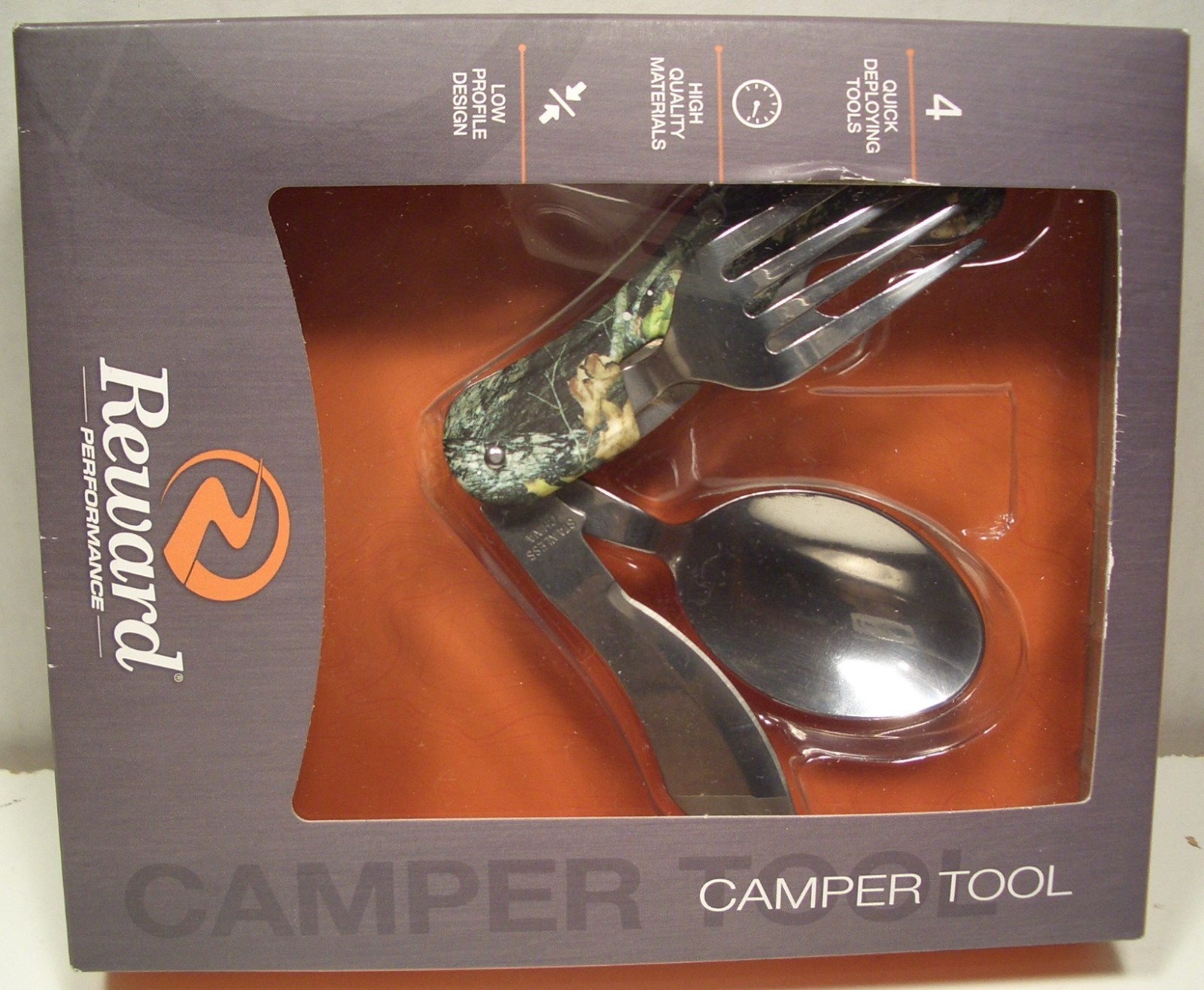 “REWARD PERFORMANCE” CAMPER TOOL EATING UTENSILS CAMPING,TRAVEL,SURVIVAL NEW