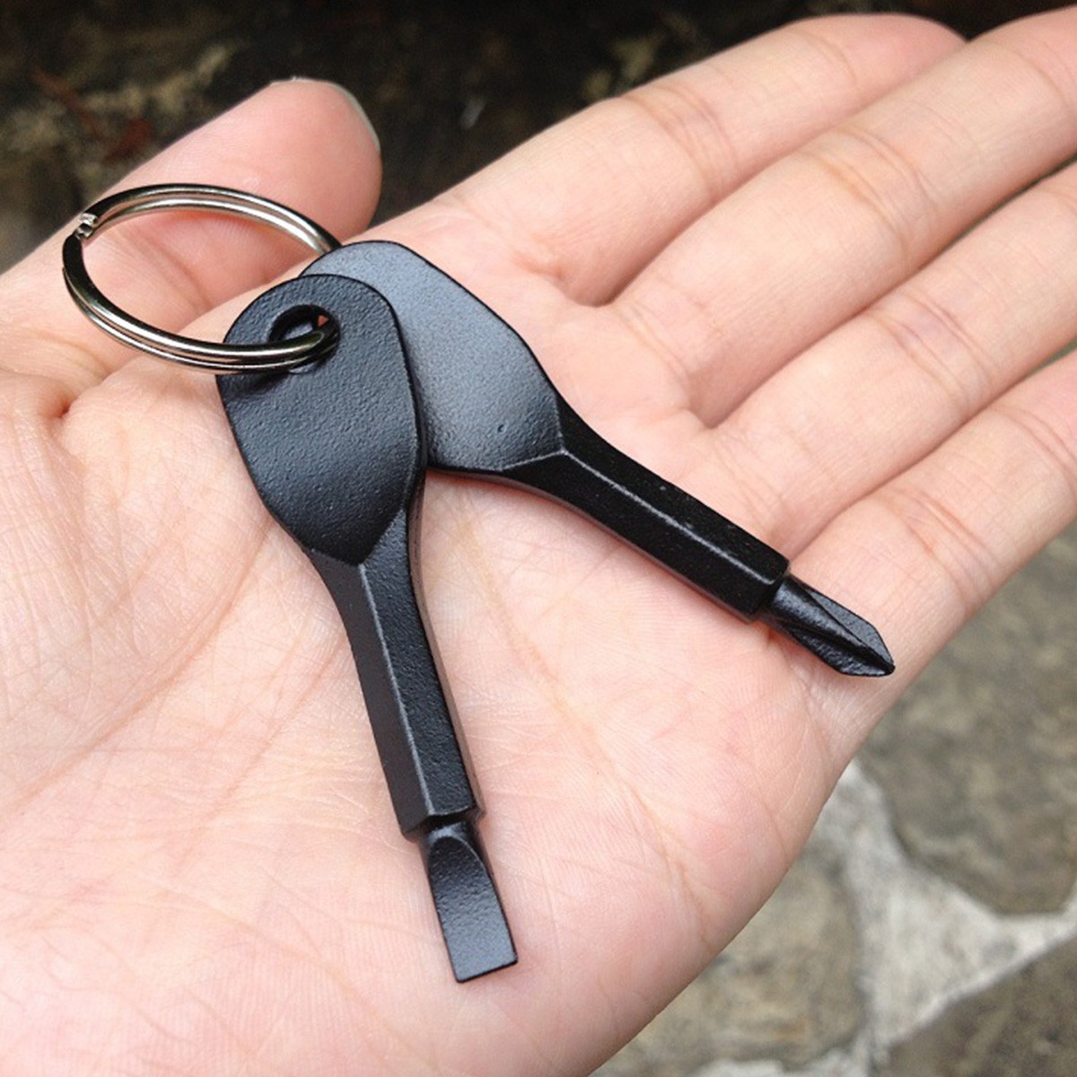 4Pcs Key Ring Screwdriver EDC Tools Set Outdoor Pocket Mini Tool with Keychains