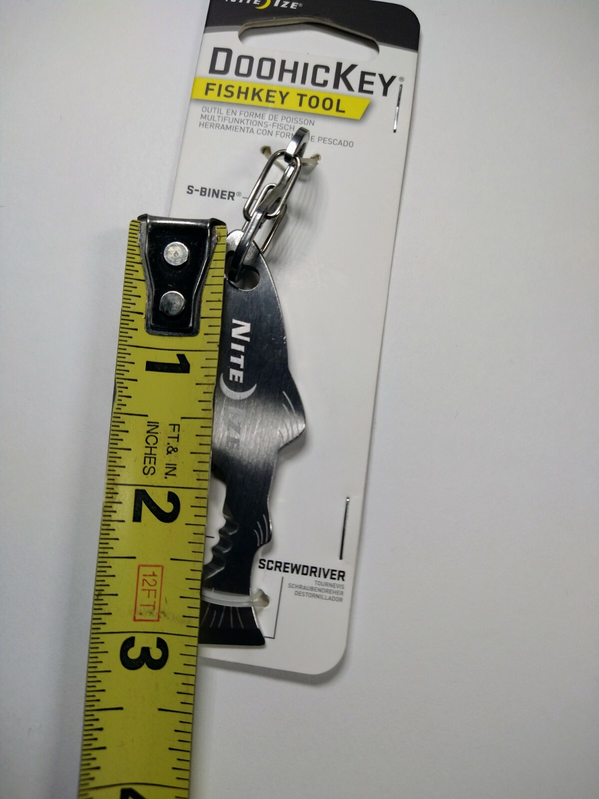 Nite Ize DooHicKey FishKey Multi-Tool Stainless Steel Key Chain KMTFKS-11-R6