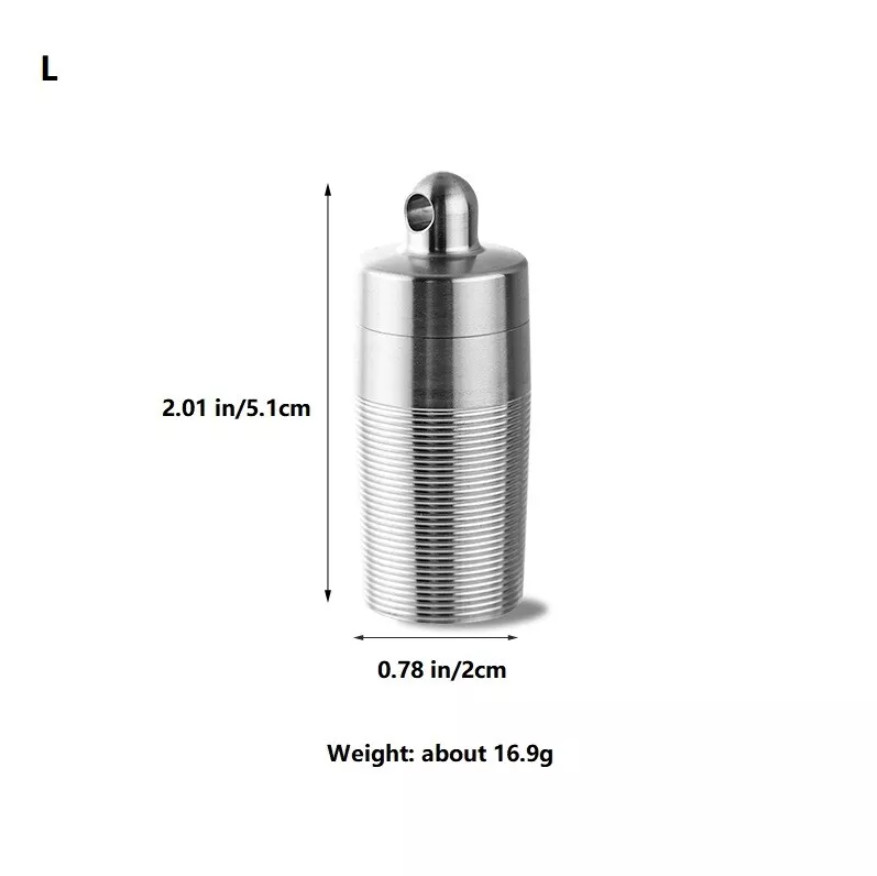 Pure Titanium Pill Holder Organizer Container Case Waterproof Portable EDC Tank