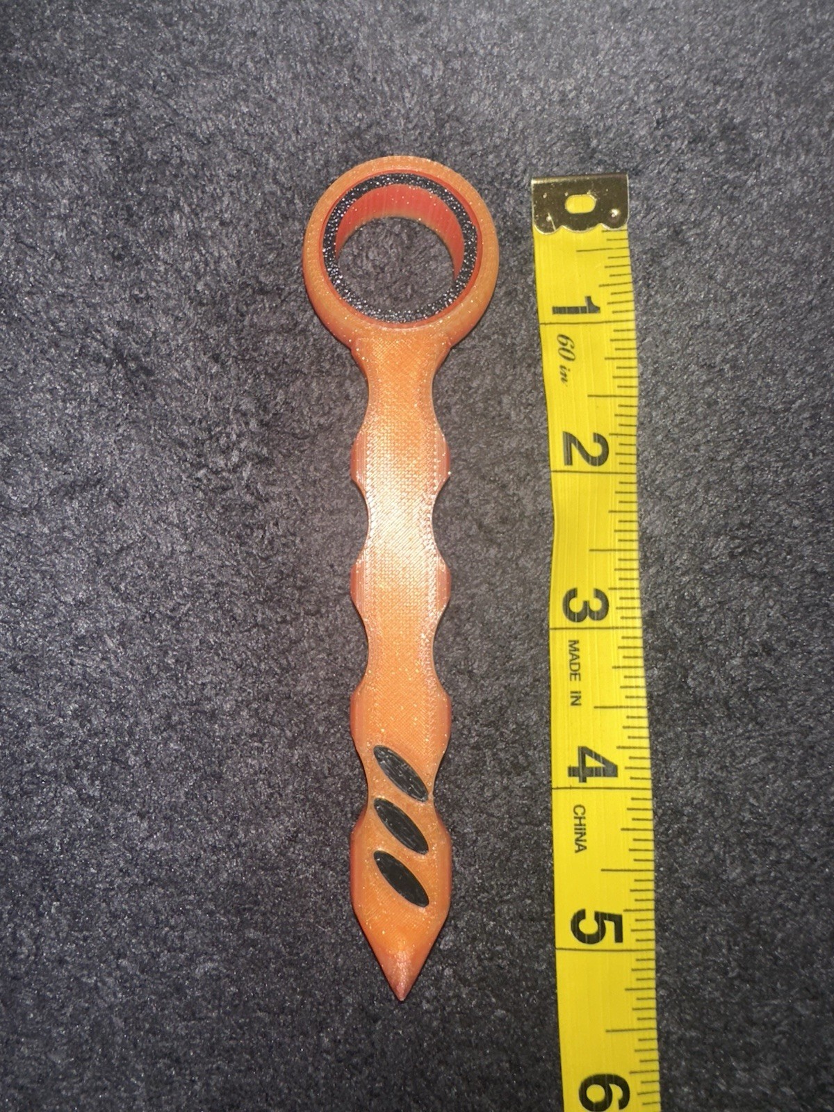 Self Defense Fidget Kubotan Tool Weapon 3d Printed EDC Orange