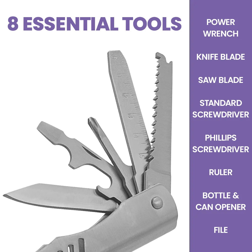 Zenport MFT106 8-Function Wrench Multi-Tool w/ Carrying Case, Silver
