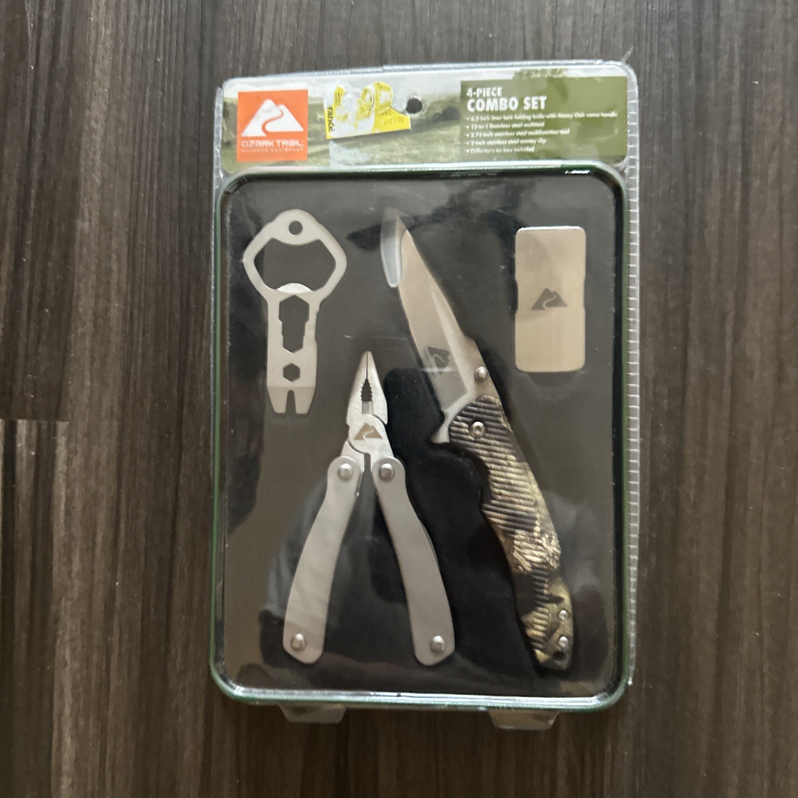 Ozark Trail Knife Combo Set, 4 Pieces Money Clip Multi tool & Knife Camping Kit
