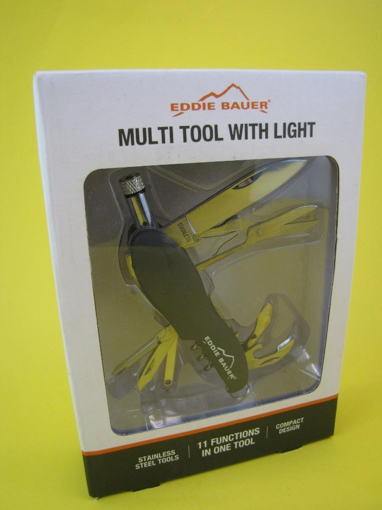 Eddie Bauer Stainless Multi Tool – 11 Function w Light – 3 3/4″ – NIB unused