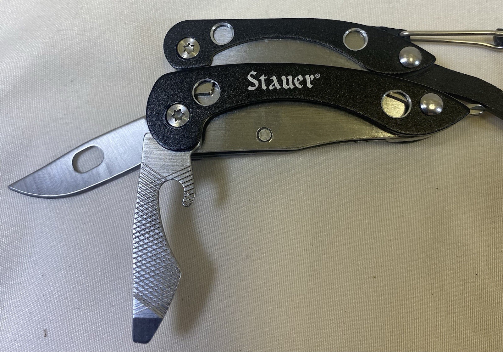 Stauer Pocket Knife Multi Tool Pliers W/ Carabiner Clip New No Box