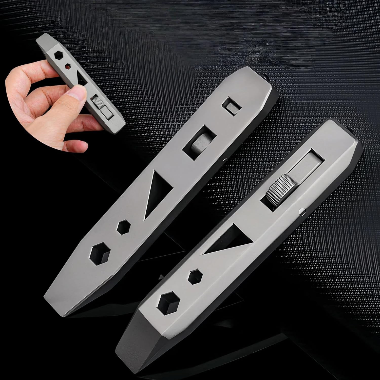 6-in-1 Titanium alloy EDC Pry Bar Multi-Tool- Bottle Opener, Wrench, Nail Puller