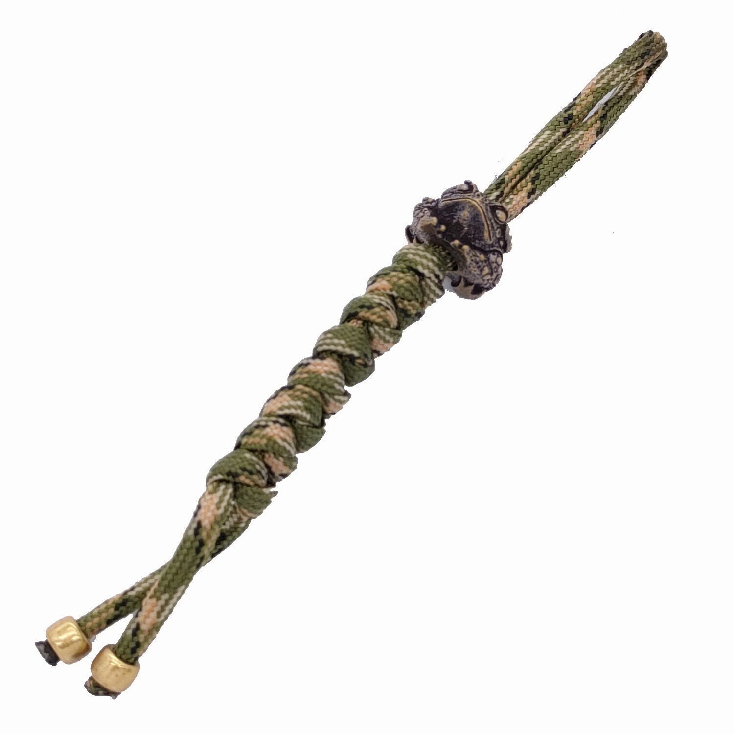 EDC Brass Toad Folding Knife DIY Umbrella Rope Lanyard Paracord Tool Pendant
