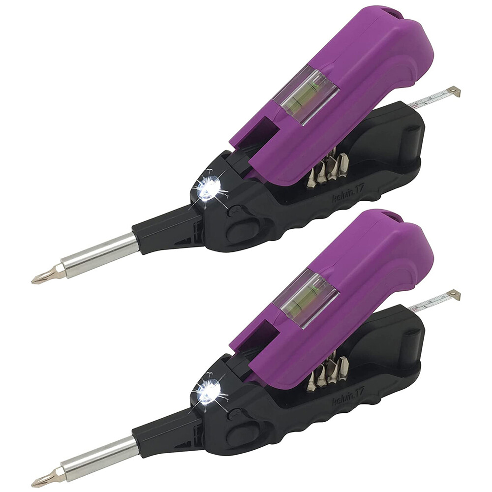 Kelvin The Everyday Multi-Tool with Flashlight Purple 2 Pack