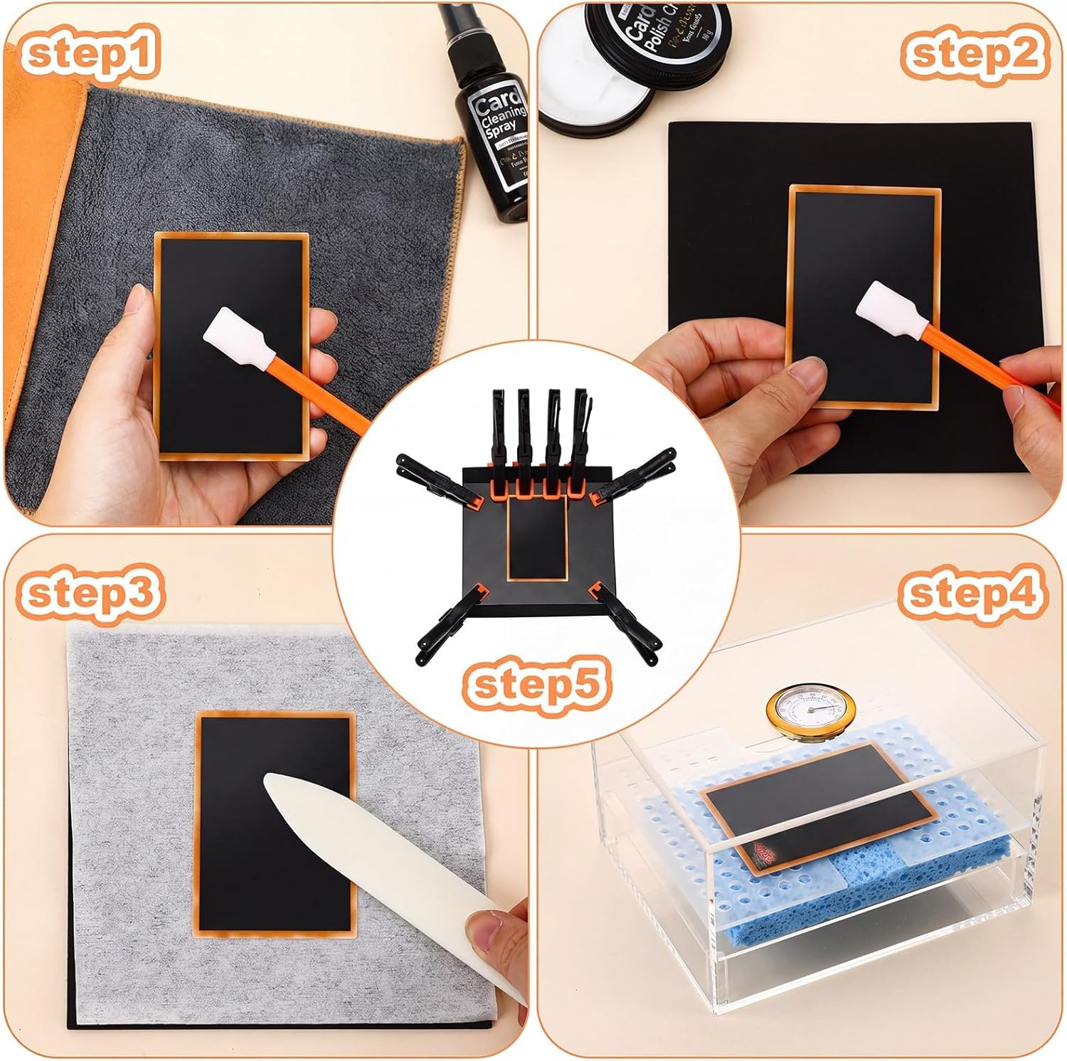642 Pcs Card Flattening Tool Kit Trading Card Cleaning Care Tool Repair Accessor