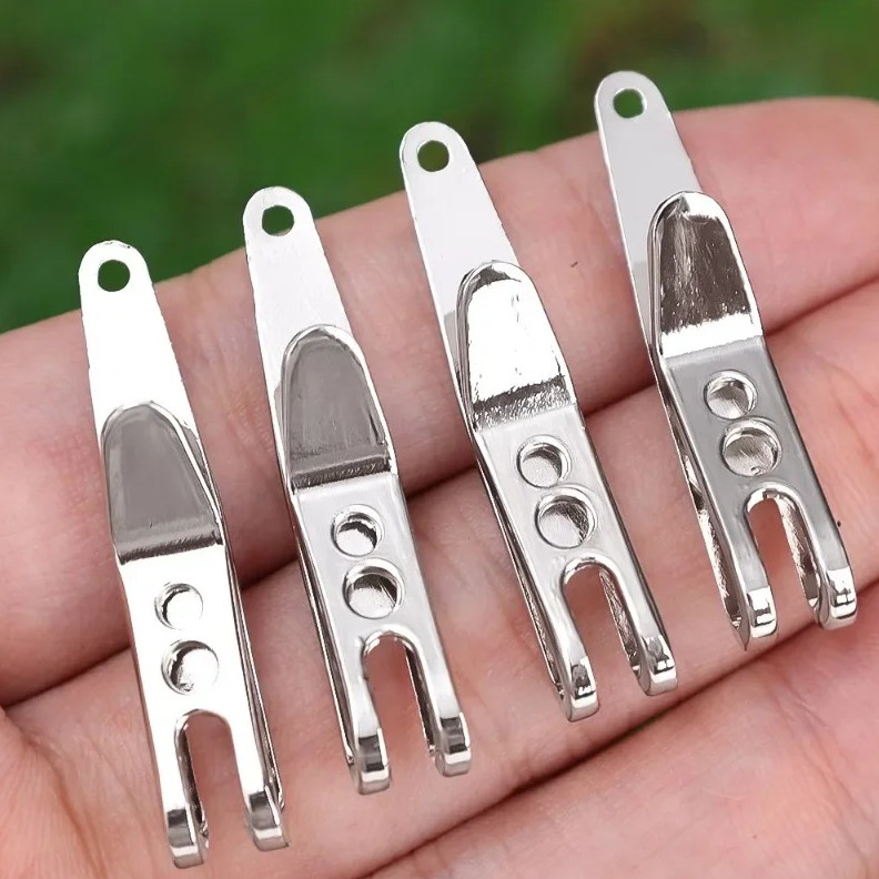 1pc Silver EDC Pocket Suspension Clip Zinc Alloy Keychain Carabiner Tool – NEW