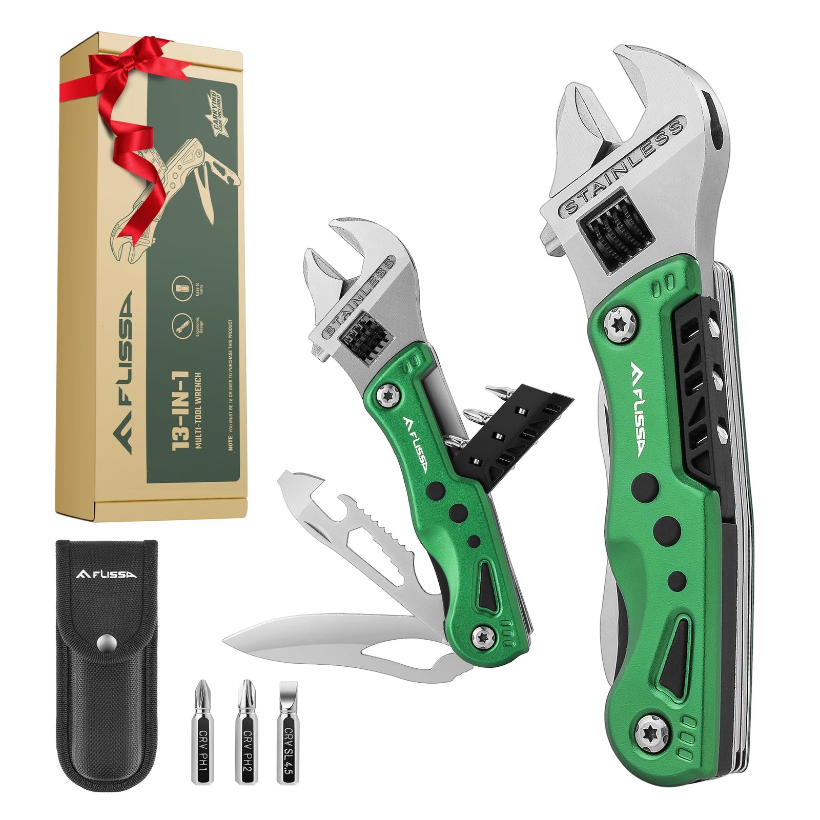 13 in 1 Multitool Wrench, Adjustable Multi-Function Wrench with…