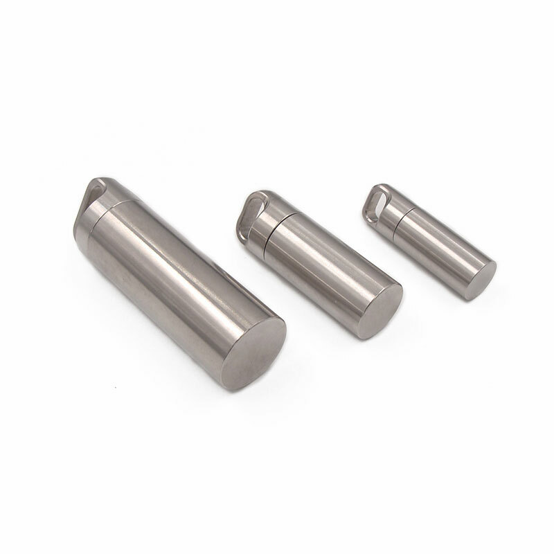 Hight Stainless Steel Waterproof Charm Pendant Pill Storage Container EDC Tool