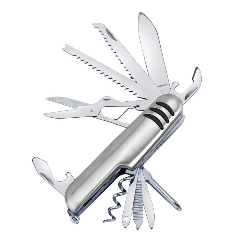 11-in-1 Multifunctional Pocket Knife – Stainless Steel Folding Tool for Camping