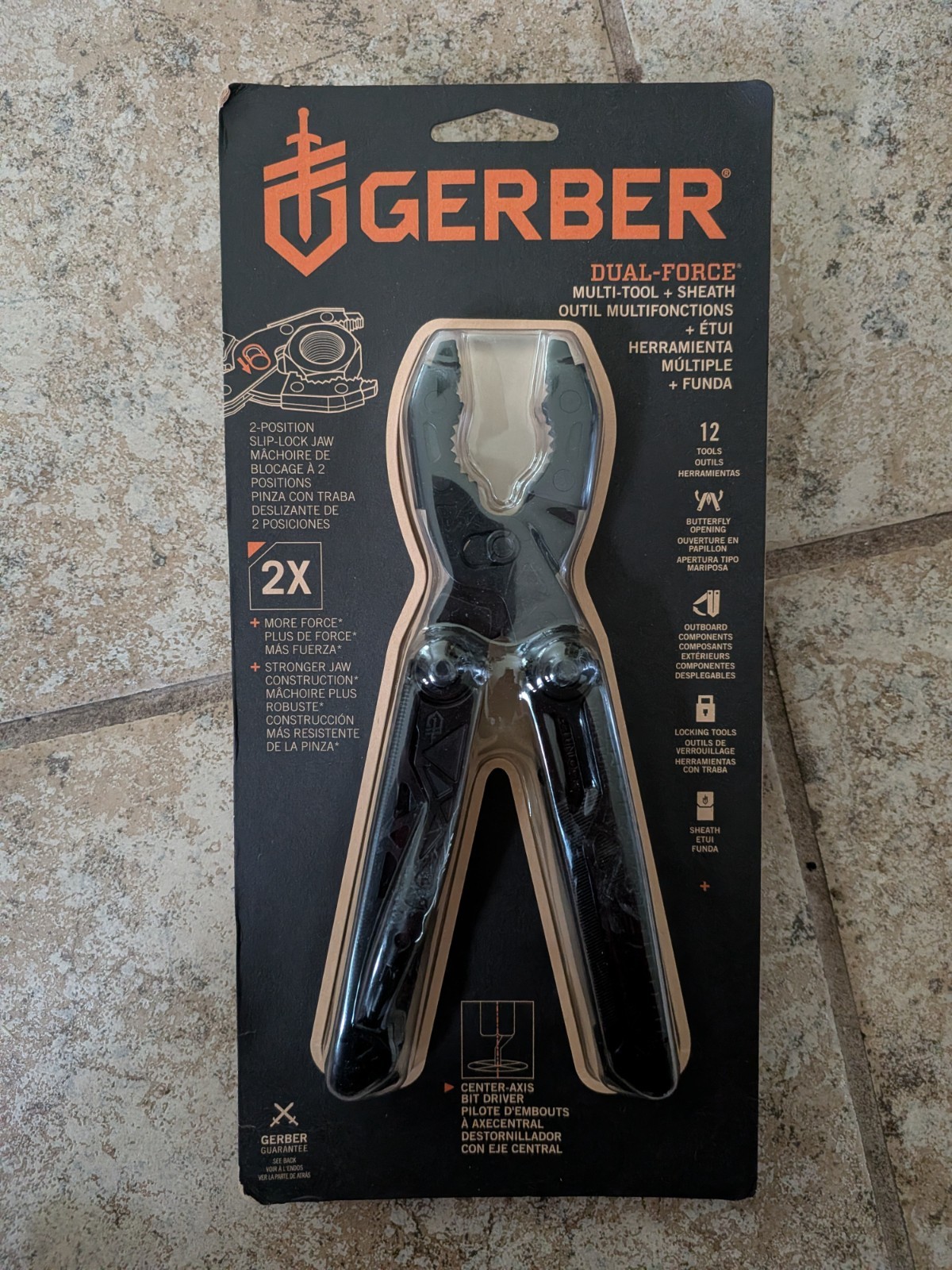 Gerber Dual Force Multi-Tool 12-in-1 Black Pliers Heavy Duty + Sheath NEW