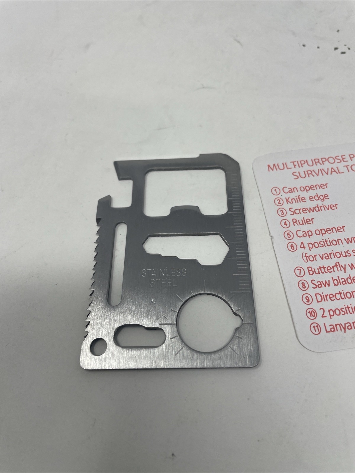 11-in-1 Stainless Steel Survival Multi Tool Wallet Card Camping Emergency
