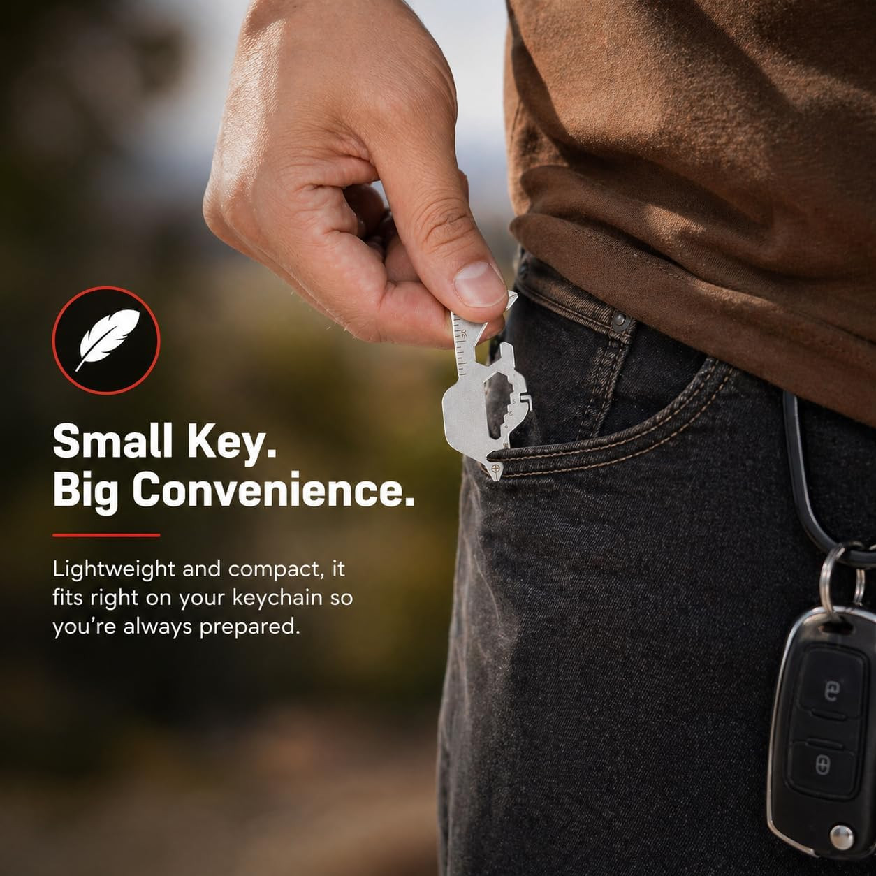 Multitool Keychain – Stainless Steel Key Ring Tool with Bottle Opener, Screwdriv