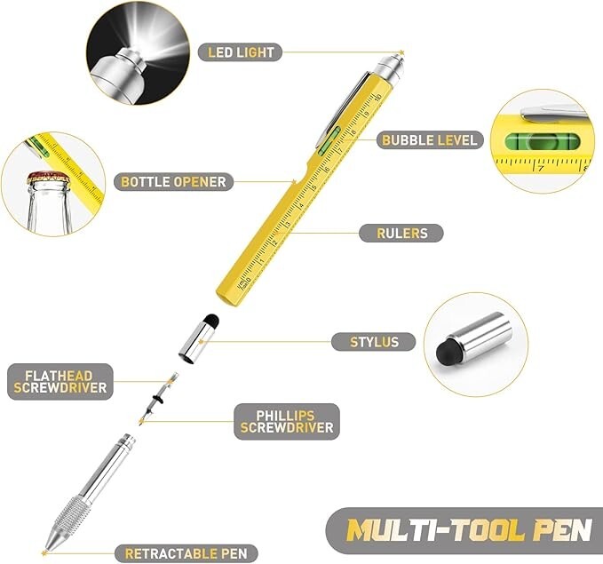 Stocking Stuffers For Men, 9 In 1 Multitool Pen Adults Gifts For Men, 3 Colors