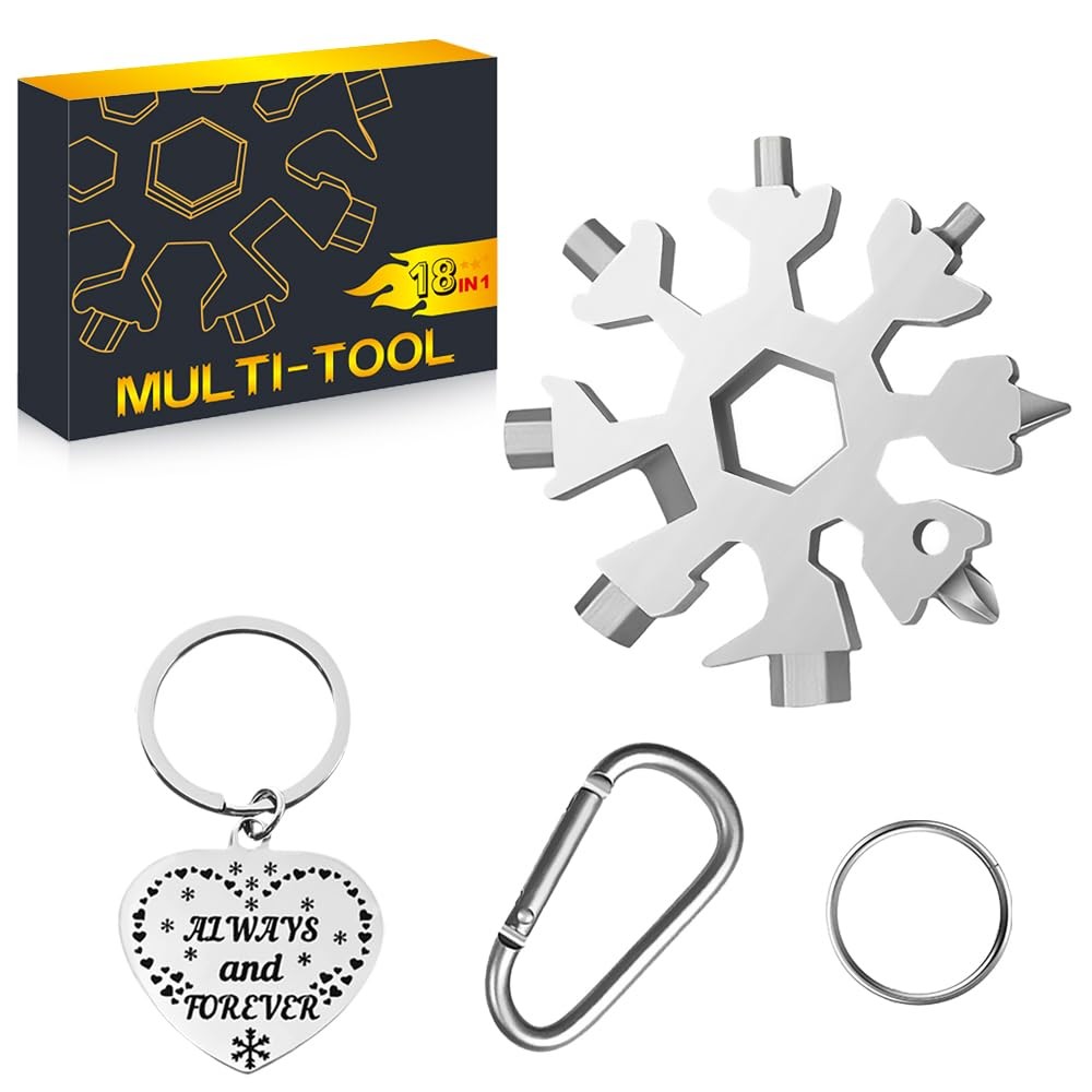 Stocking Stuffers for Men Dad Gifts, Multi Tool 18 in 1 Black Snowflake Hand …