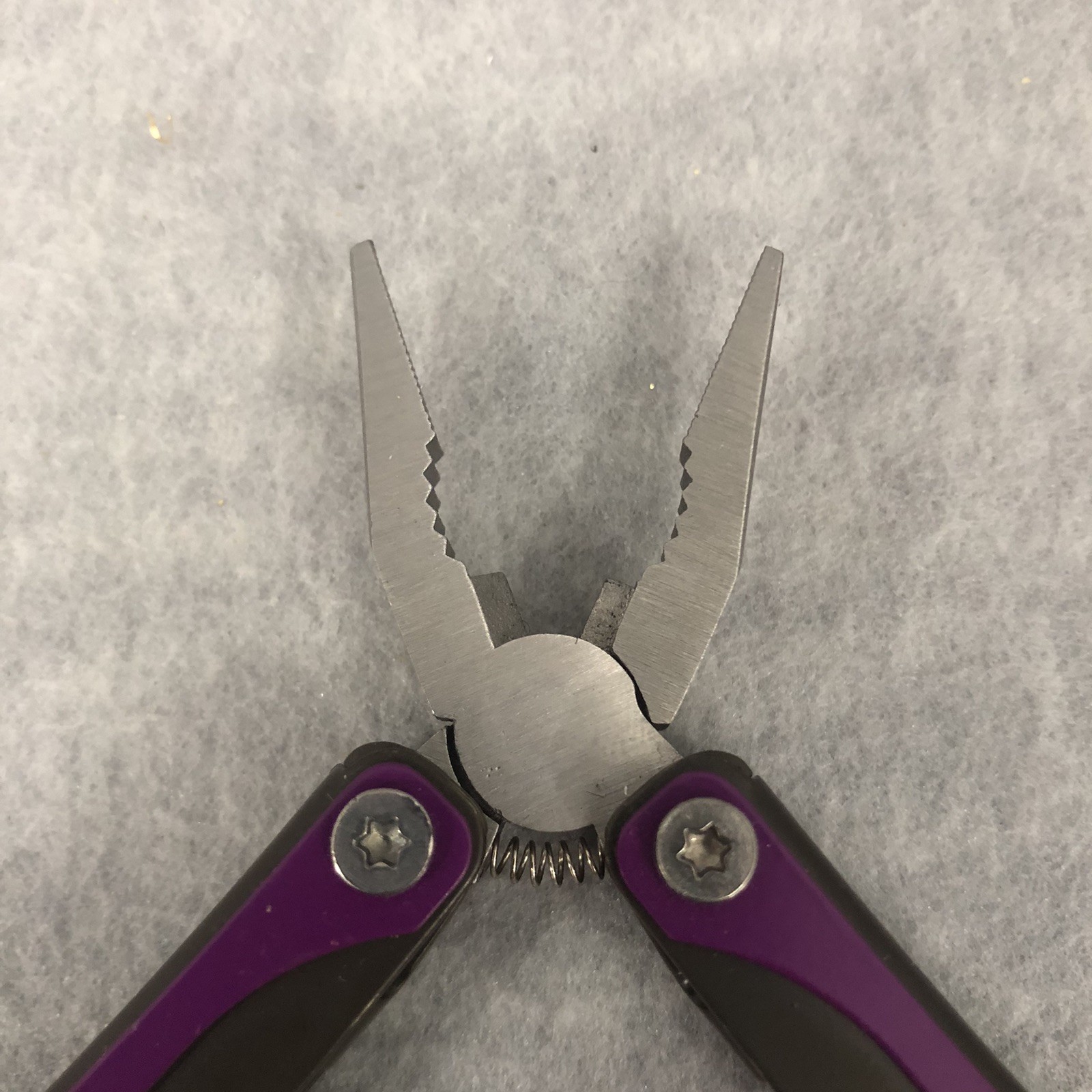 Cabela’s Multi-Tool Purple 3” Closed With Black Nylon Case With Belt Loop Clean