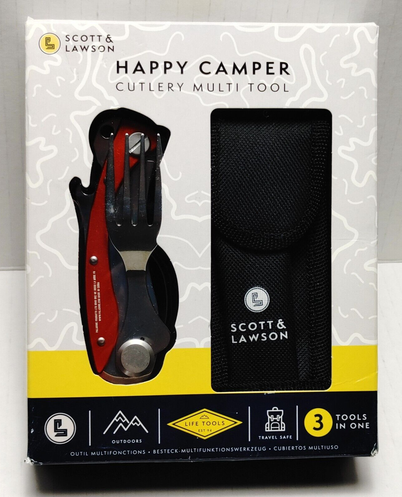 Happy Camper Cutlery Multi Tool 3 In 1 Eating Utensil Outdoors Scott & Lawson